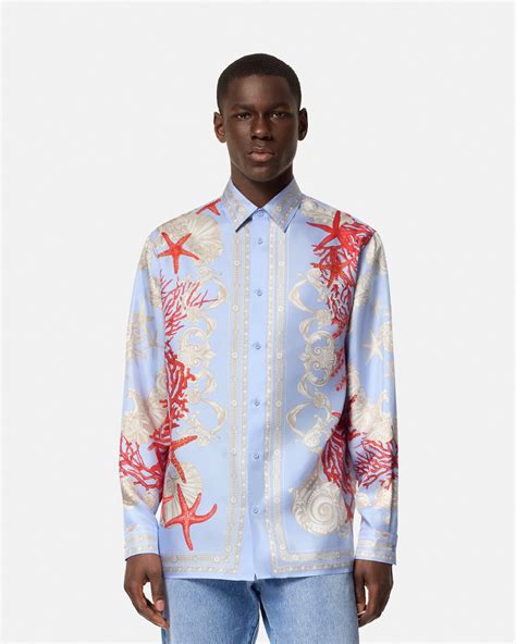 Barocco Sea Silk Shirt Blue,Print 